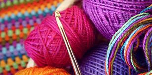 Close of yarn and crochet hook